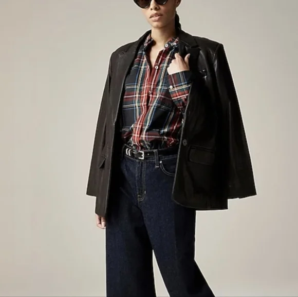 J.Crew Embellished Garcon Shirt Stewart Tartan Cotton Poplin 8 NWT - Picture 3 of 10